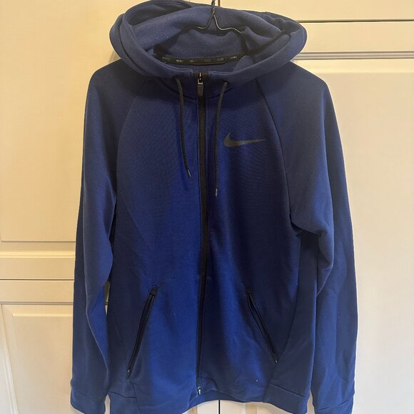 Nike Dri Fit Zip Up Hoodie (NAVY) - Picture 1 of 7